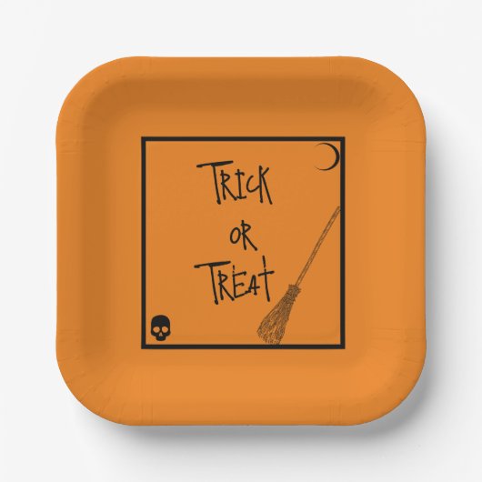 Assiettes En Carton Halloween Trick ou Treat (Recto)