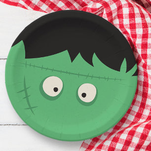 Assiettes En Carton Halloween Trick ou Treat Cute Frankenstein Monster