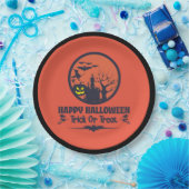 Assiettes En Carton Halloween Tricoter Ou Traiter (Fête)