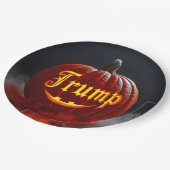 Assiettes En Carton Halloween Trump Jack-o-lanterne dans le brouillard (Angle)
