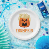 Assiettes En Carton Halloween Trumpkin Funny - Éffrayant Slogan parodi (Fête)