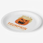 Assiettes En Carton Halloween Trumpkin Funny - Éffrayant Slogan parodi (Angle)