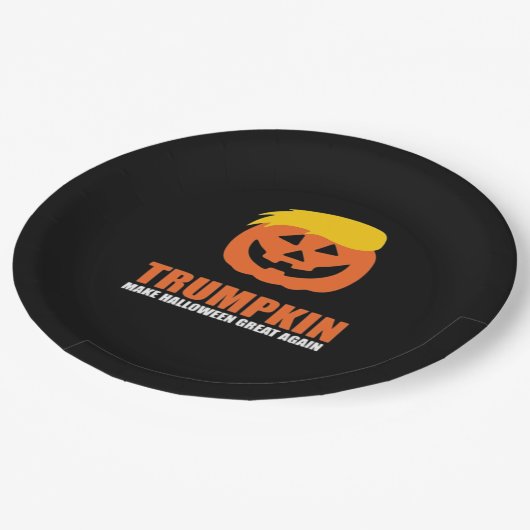 Assiettes En Carton Halloween Trumpkin V2 (Angle)