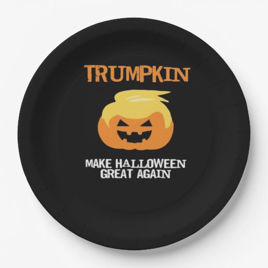 Assiettes En Carton Halloween Trumpkin V3 (Devant)