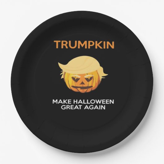 Assiettes En Carton Halloween Trumpkin V4 (Devant)