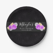 Assiettes En Carton Halloween Un Petit Boo Baby shower Floral (Devant)