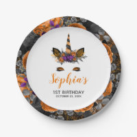 Halloween Unicorne Orange Black fête d'anniversair
