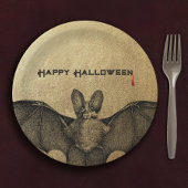 Assiettes En Carton Halloween Vampire Bat Or