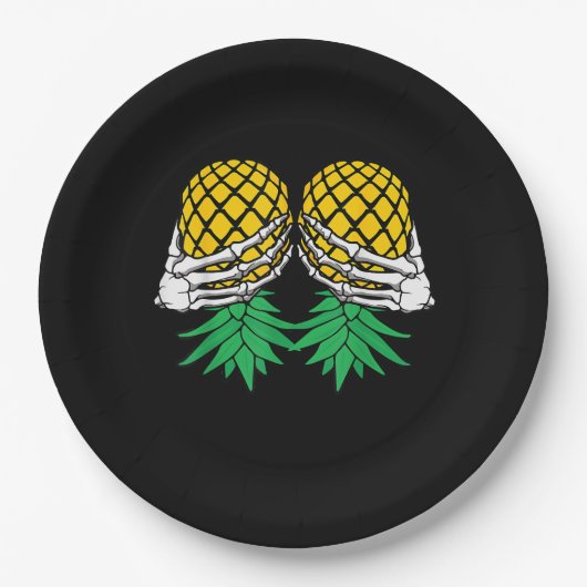 Assiettes En Carton Halloween vers le haut vers le bas de l'ananas squ (Devant)