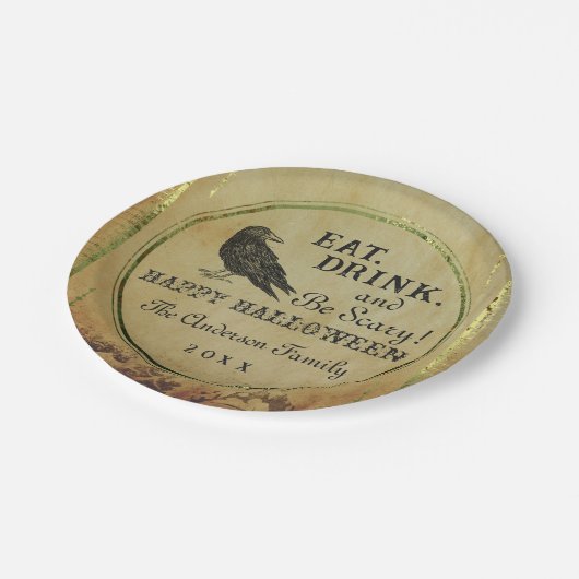 Assiettes En Carton Halloween Vintage éffrayant (Angle)