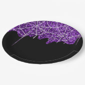 Assiettes En Carton Halloween violet blanc Spiderweb (Angle)