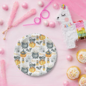 Assiettes En Carton Halloween Whimsical Cauldron et Motif de chats (Fête)