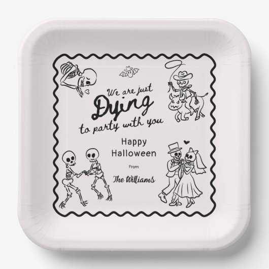 Assiettes En Carton Halloween Whimsical Quirky Main Drake Doodles (Recto)