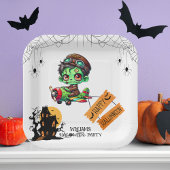 Assiettes En Carton Halloween Whimsical Zombie Pilote Avion Enfants Ha