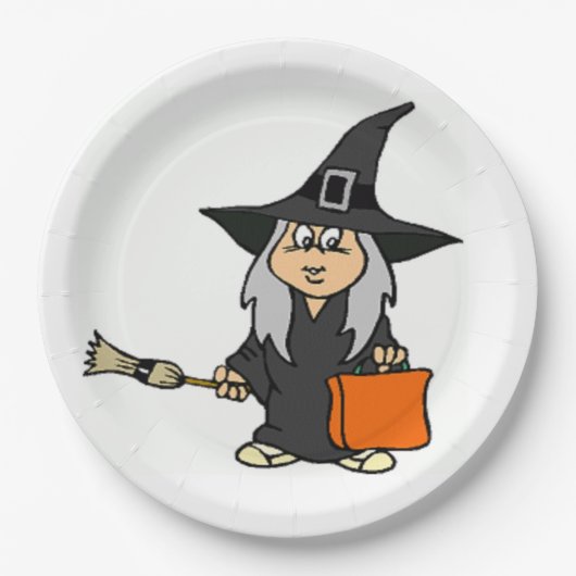 ASSIETTES EN CARTON HALLOWEEN WITCH (Devant)