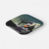 Assiettes En Carton Halloween Witch Citrouille Chat noir Votre texte (Angulaire)