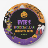 Assiettes En Carton Halloween Witch Dracula Jack-o'-lantern Citrouille (Devant)