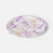 Assiettes En Carton Halloween Witchcraft Motif Neon 01 (Angle)