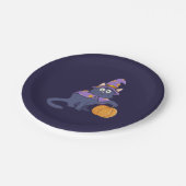 Assiettes En Carton Halloween Wizard Chat avec Citrouille (Angle)