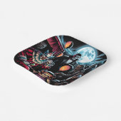 Assiettes En Carton Halloween Zombie, Clown, Vamp et poupée hantée (Angulaire)