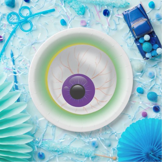 Assiettes En Carton Halloween Zombie Ghost Eyeball Cyclops Eye (Fête)