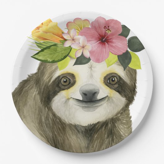 Assiettes En Carton Halo tropical | Sweet Sloth (Devant)