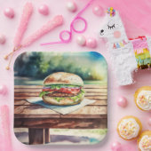 Assiettes En Carton Hamburger (Fête)
