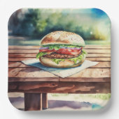 Assiettes En Carton Hamburger (Recto)