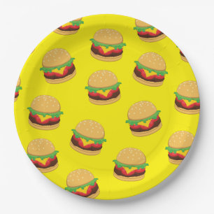 Assiettes En Carton Hamburger Anniversaire Burger Plaques papier
