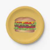 Assiettes En Carton Hamburger Cheeseburger Fast Food Cheese Burger (Devant)