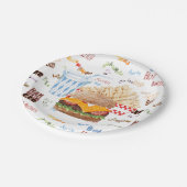 Assiettes En Carton Hamburger Fries Restauration rapide BBQ Diner (Angle)
