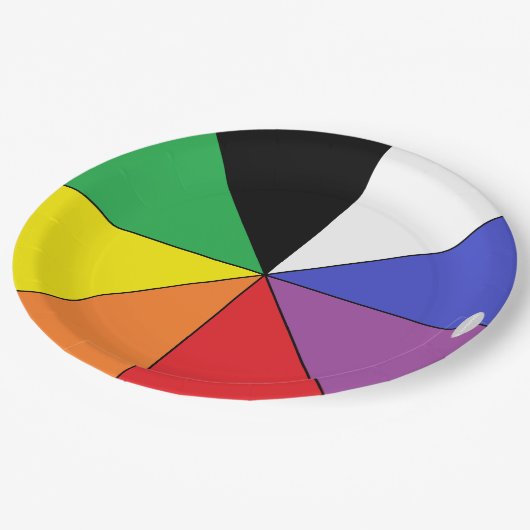 Assiettes En Carton HAMbWG Couleur Roue Conception Papier Dîner Plaque (Angle)