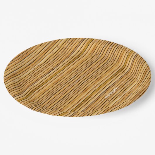 Assiettes En Carton HAMbyWG - Plaque papier 7 ou 9" - Image Bamboo (Angle)