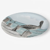 Assiettes En Carton HAMbyWG - Plaque papier - Pélicans sur quai (Angle)