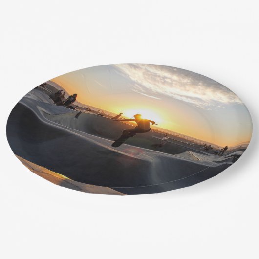 Assiettes En Carton HAMbyWG - Plaque papier - Skateboarder (Angle)