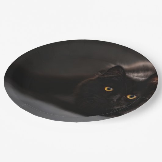 Assiettes En Carton HAMbyWG - Plaques papier personnalisées 9" - Chat  (Angle)