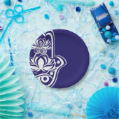 Assiettes En Carton Hamsa bleu et blanc (Fête)