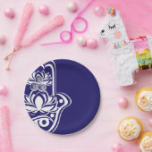 Assiettes En Carton Hamsa bleu et blanc (Fête)