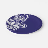 Assiettes En Carton Hamsa bleu et blanc (Angle)
