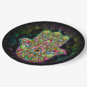 Assiettes En Carton Hamsa Fatma Main Psychedelic Art (Angle)