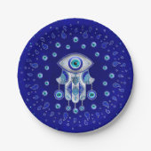 Assiettes En Carton Hamsa Hand-Evil Eye Amulet (Devant)