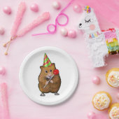 Assiettes En Carton Hamster avec Casquette du Parti et Lollipop, Illus (Fête)