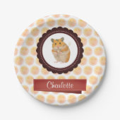Assiettes En Carton Hamster des filles rouges et roses (Devant)