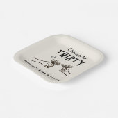 Assiettes En Carton Hand Drawn Cheers à 30 ans fête d'anniversaire (Angulaire)