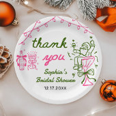 Assiettes En Carton Hand Drawn Christmas Bridal Shower