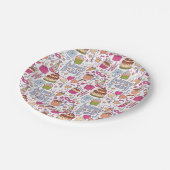 Assiettes En Carton Hand Drawn Doodle Fun Happy Birthday  (Angle)