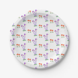 Assiettes En Carton Hand-Drawn Mushroom Plates