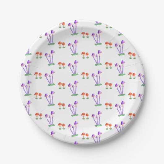 Assiettes En Carton Hand-Drawn Mushroom Plates (Devant)