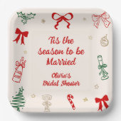 Assiettes En Carton Hand Drawn Tis the Season Christmas Bridal Shower (Recto)