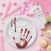 Assiettes En Carton Handprint sanglant (Fête)